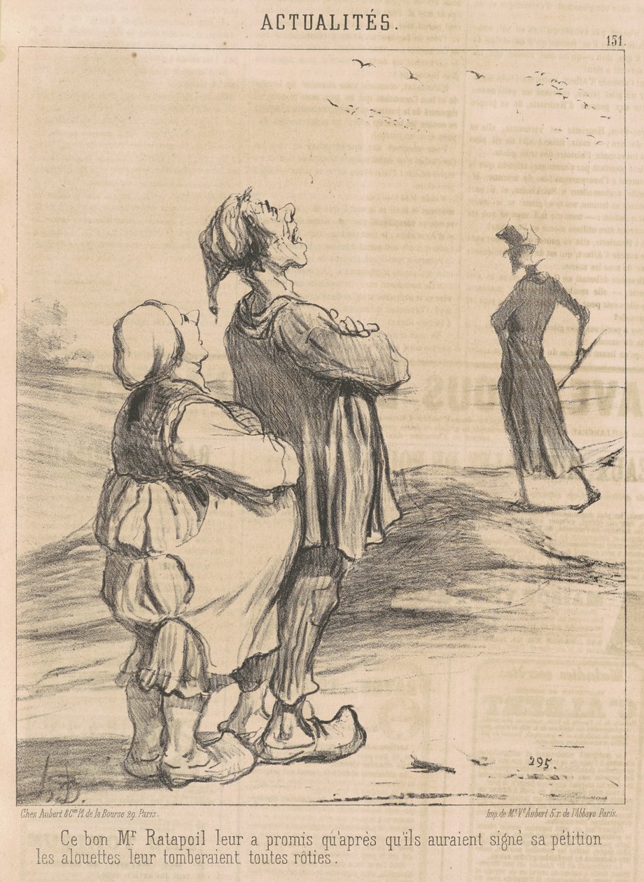 Este bom Sr. Ratapoil prometeu-lhes... de Honoré Daumier
