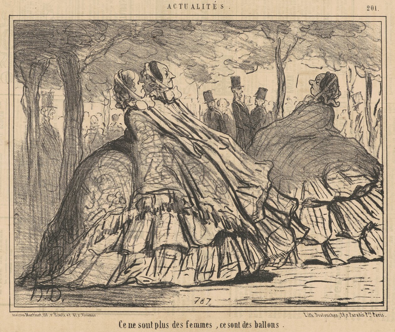 Não são mais mulheres, são balões de Honoré Daumier