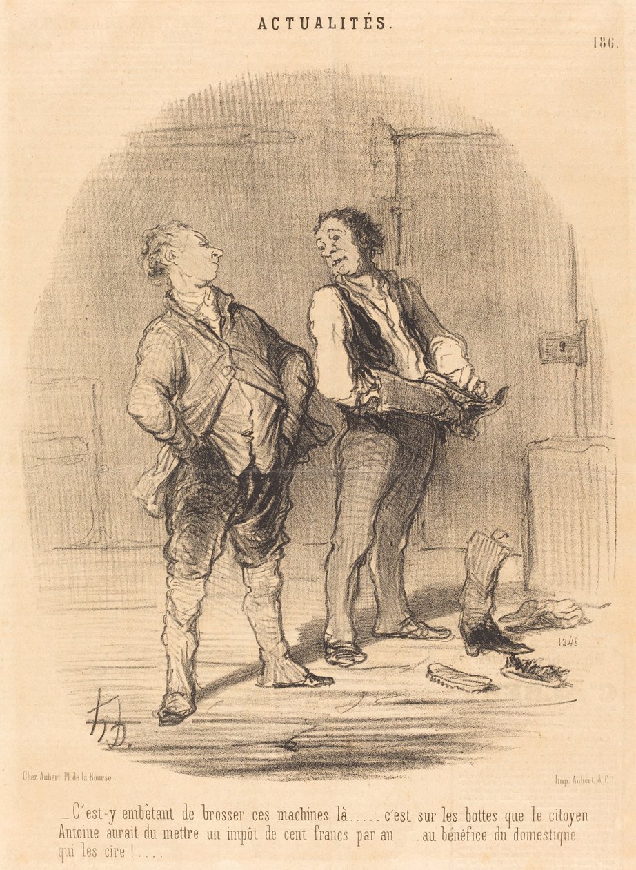 É chato escovar essas máquinas aí... de Honoré Daumier