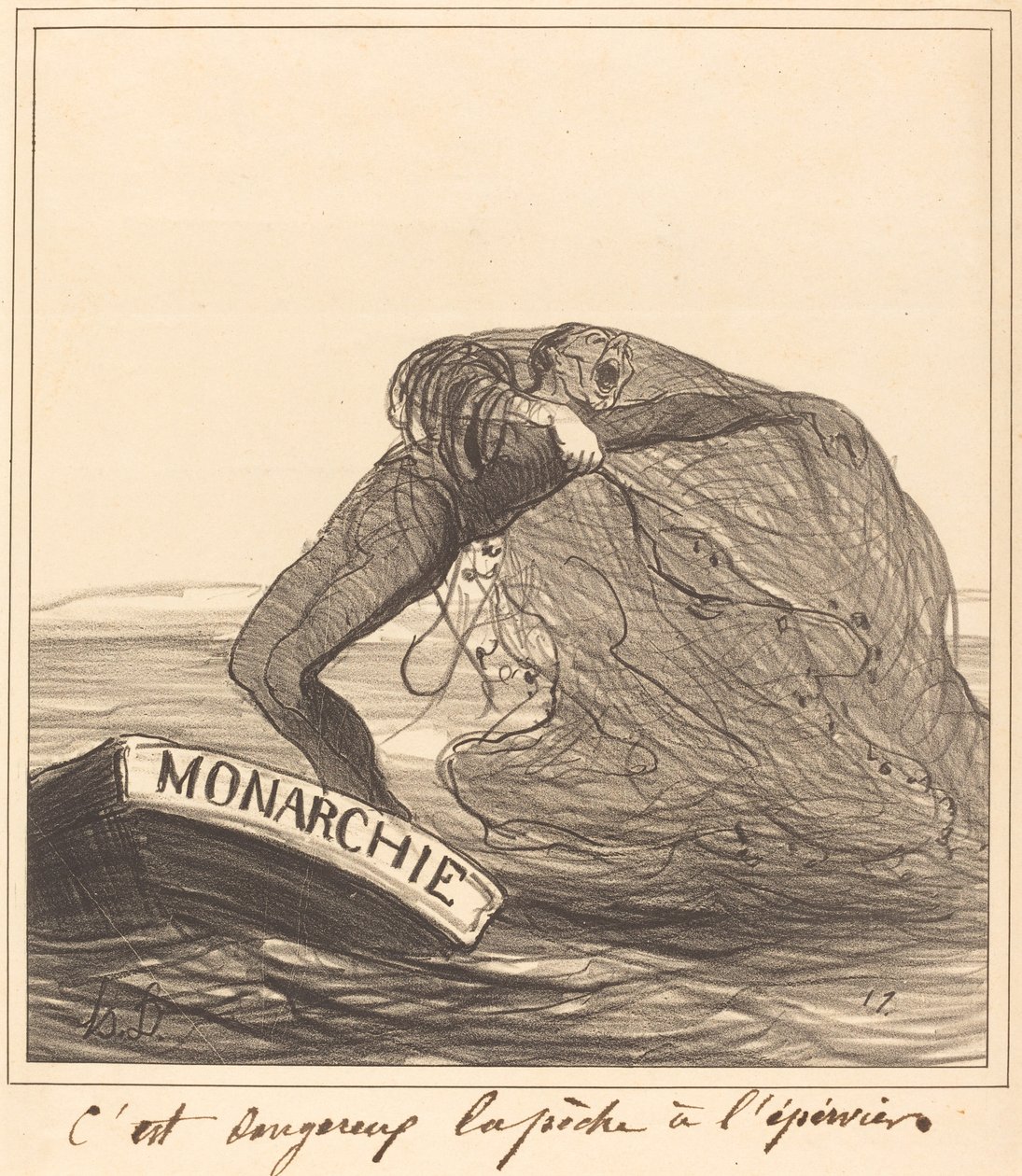 É perigoso, pesca com rede de Honoré Daumier