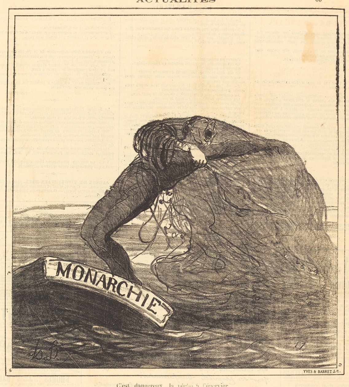É perigoso, pesca com rede de Honoré Daumier