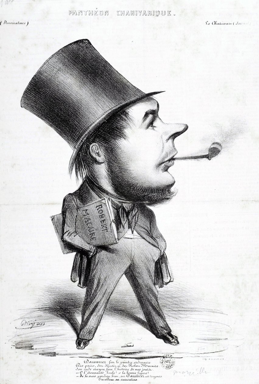 Panteão Charivaric: Desenho animado de Honore Daumier (1808-1879), gravador, pintor e escultor francês. Gravura em "Le Charivari". Dim: 32x22cm. Museu Arbaud. de Honoré Daumier