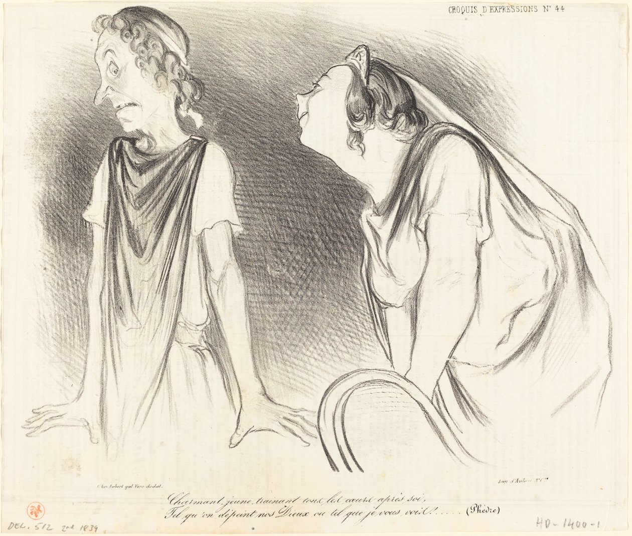 Encantador... arrastando todos os corações atrás de você... de Honoré Daumier