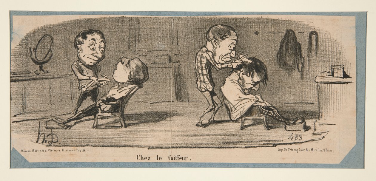 No Alfaiate, No Cabeleireiro, em Charivari, 3, 16 e 19 de fevereiro de 1853 de Honoré Daumier