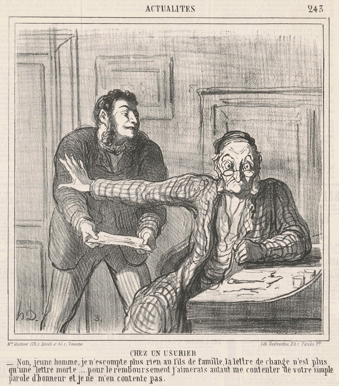 Em um agiota de Honoré Daumier