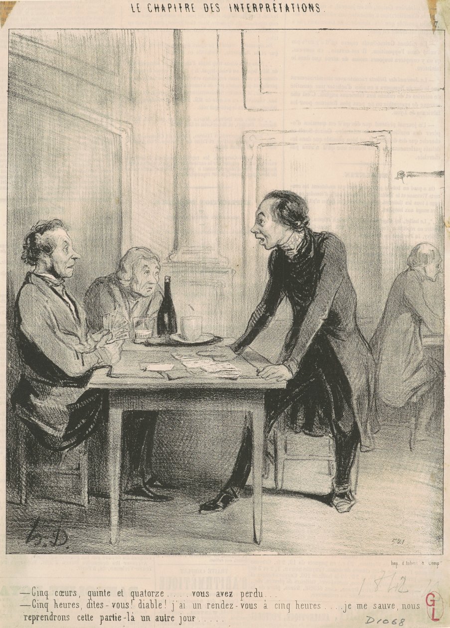 Cinco corações, retos e quatorze... de Honoré Daumier