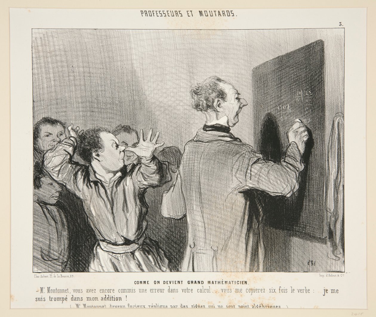 Como alguém se torna um grande matemático; Nº 3 de Professores e Mostardas de Honoré Daumier