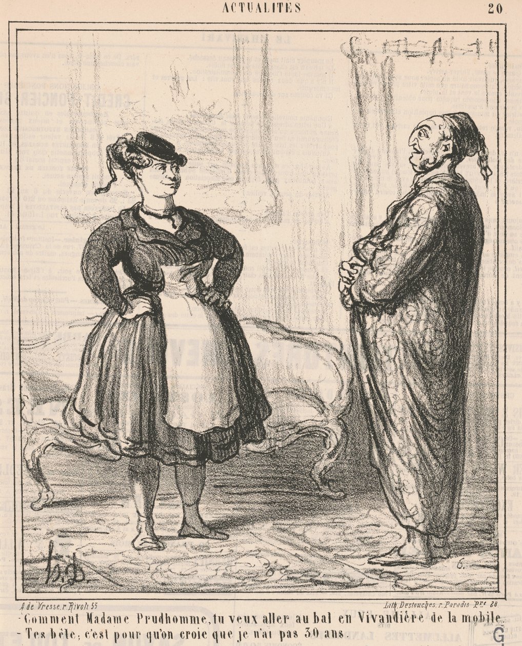 Como Madame Prudhomme... Como vivandière... de Honoré Daumier