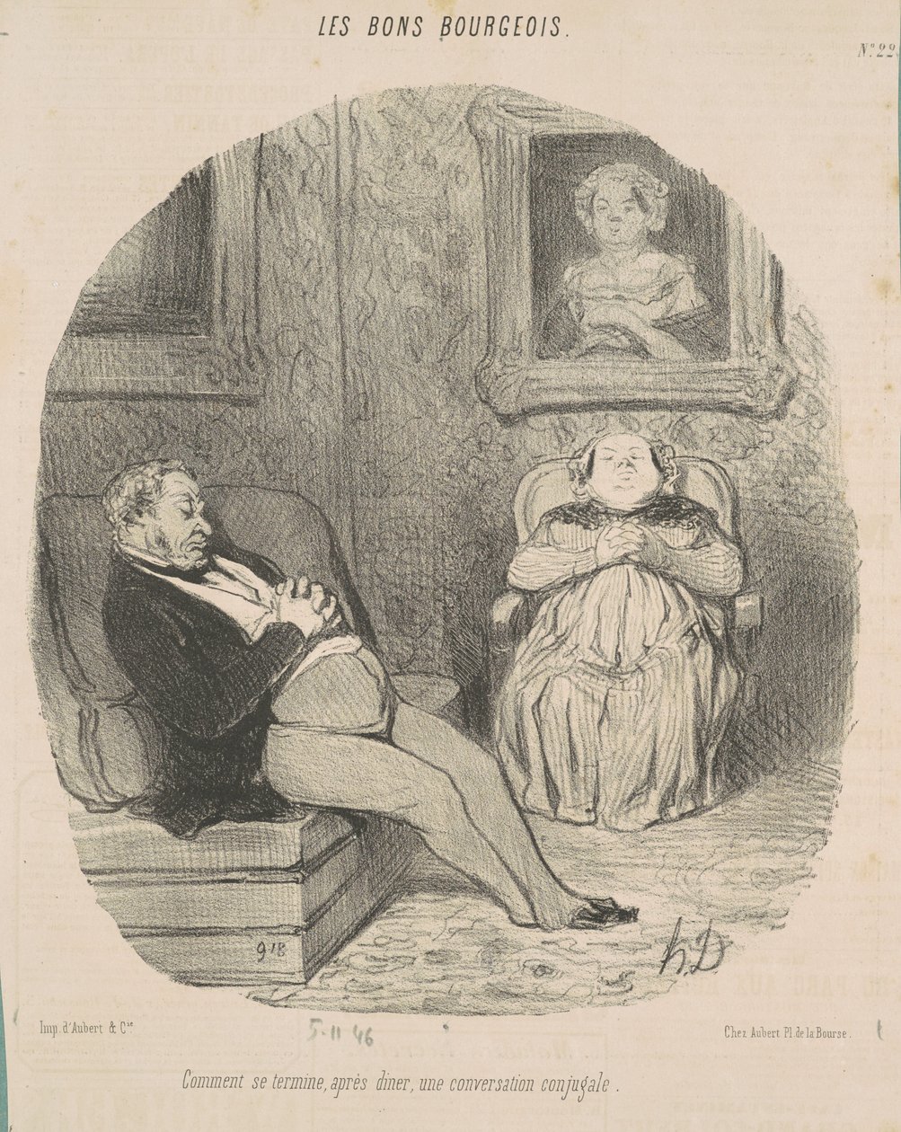Como termina... uma conversa de casamento de Honoré Daumier