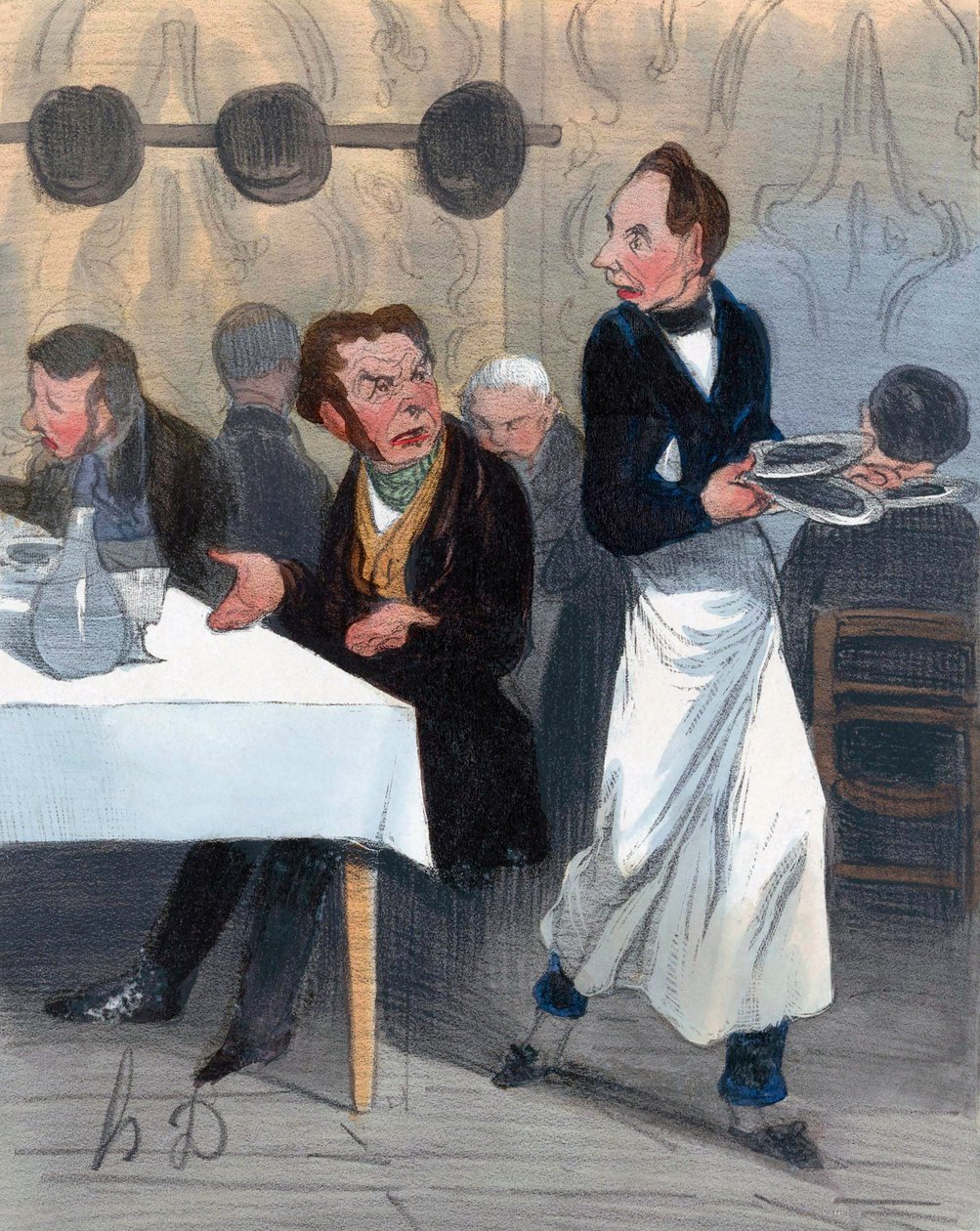Cliente reclamante em restaurante de Honoré Daumier