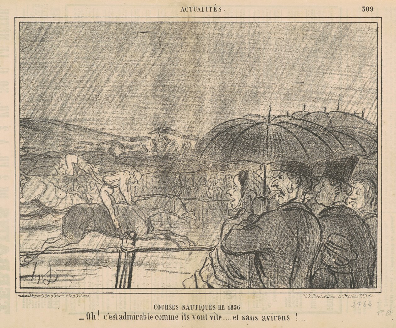 1856 Corridas de Água de Honoré Daumier
