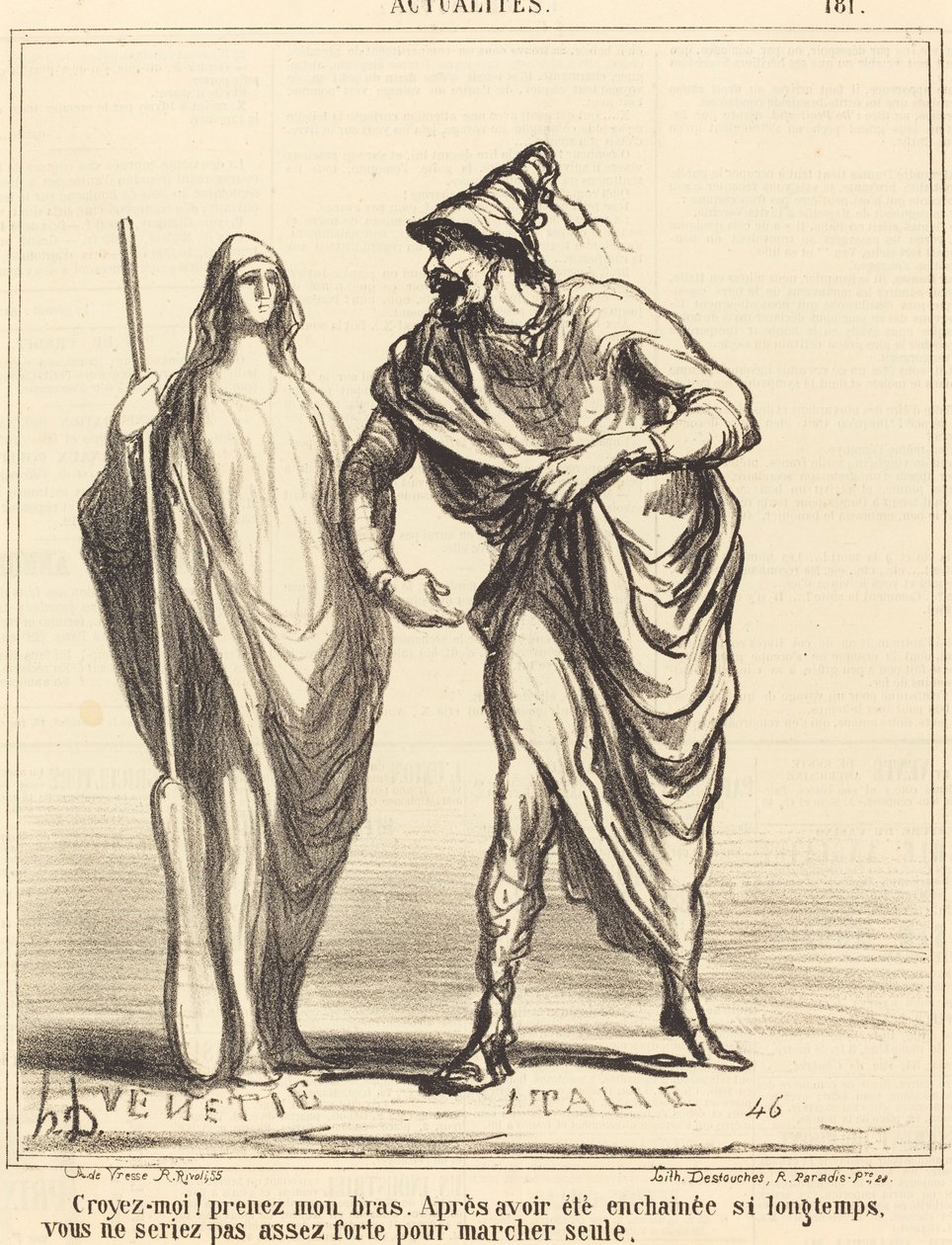Acredite em mim! pegue meu braço... de Honoré Daumier