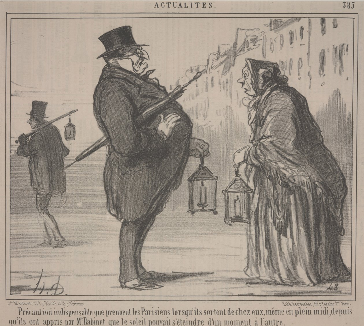 Eventos actuais, não. 385: Precaução Essencial, Paris de Honoré Daumier