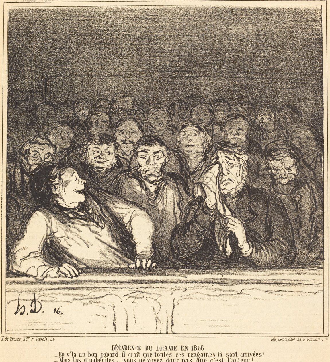 Declínio do drama em 1866 de Honoré Daumier