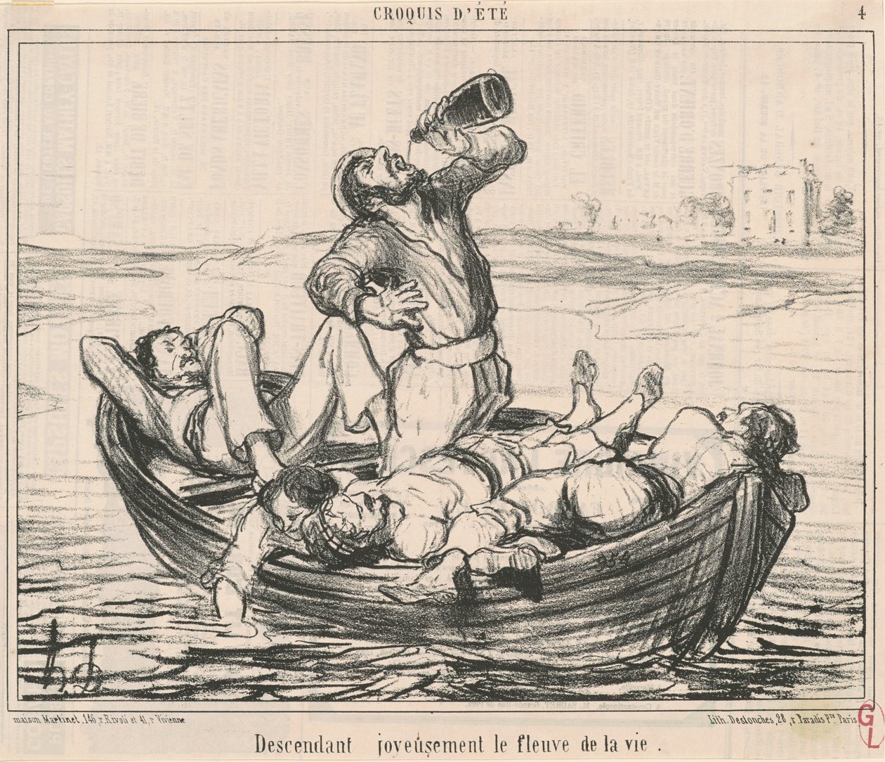Descendo alegremente o rio da vida de Honoré Daumier