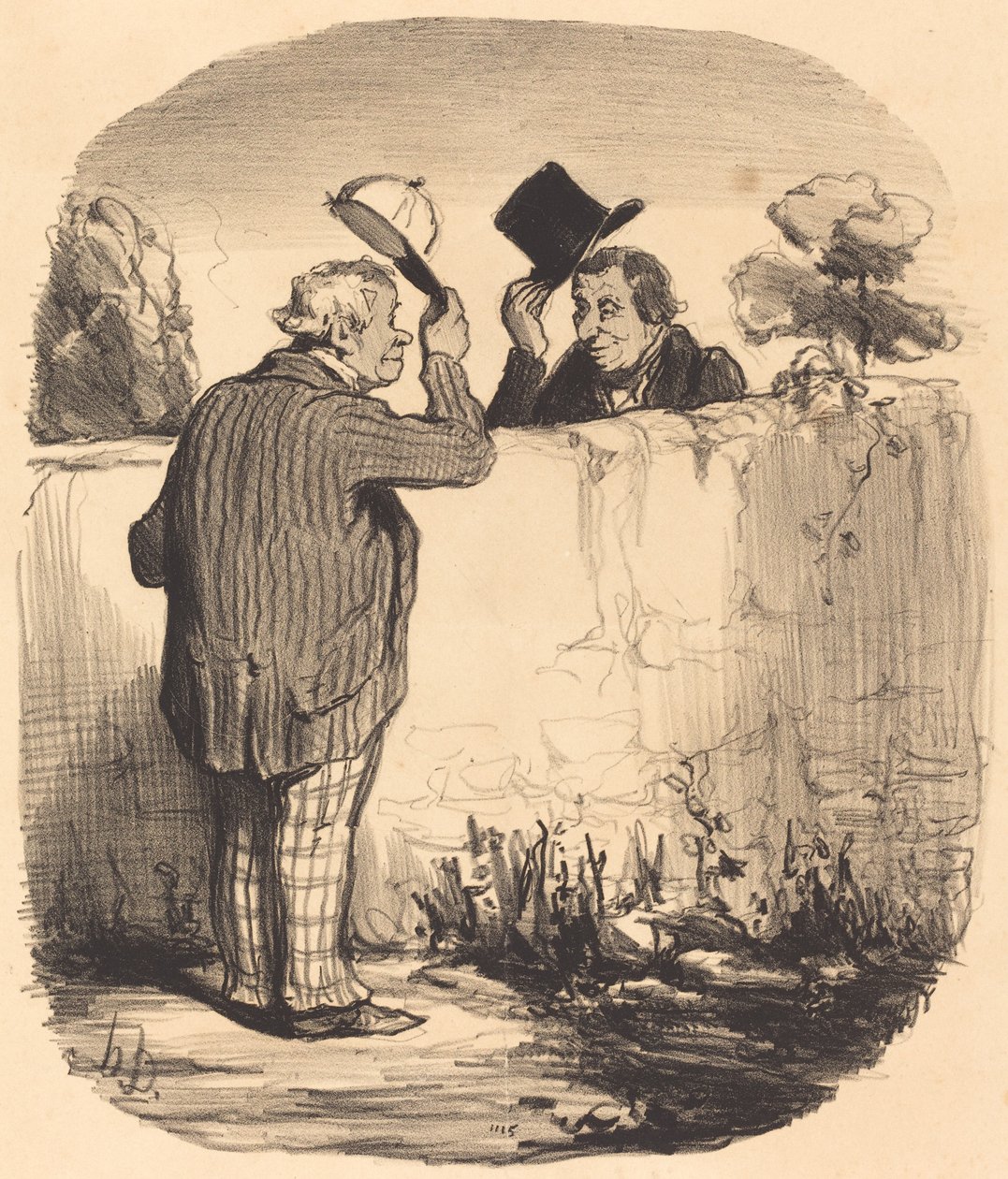 dois bons vizinhos de Honoré Daumier