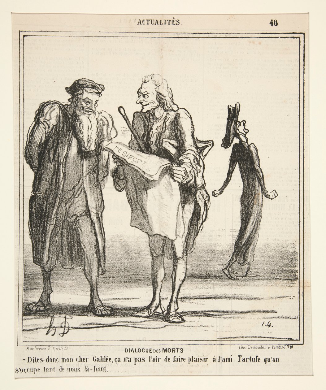 Diálogo dos Mortos - Diga assim minha querida Galileia de Honoré Daumier