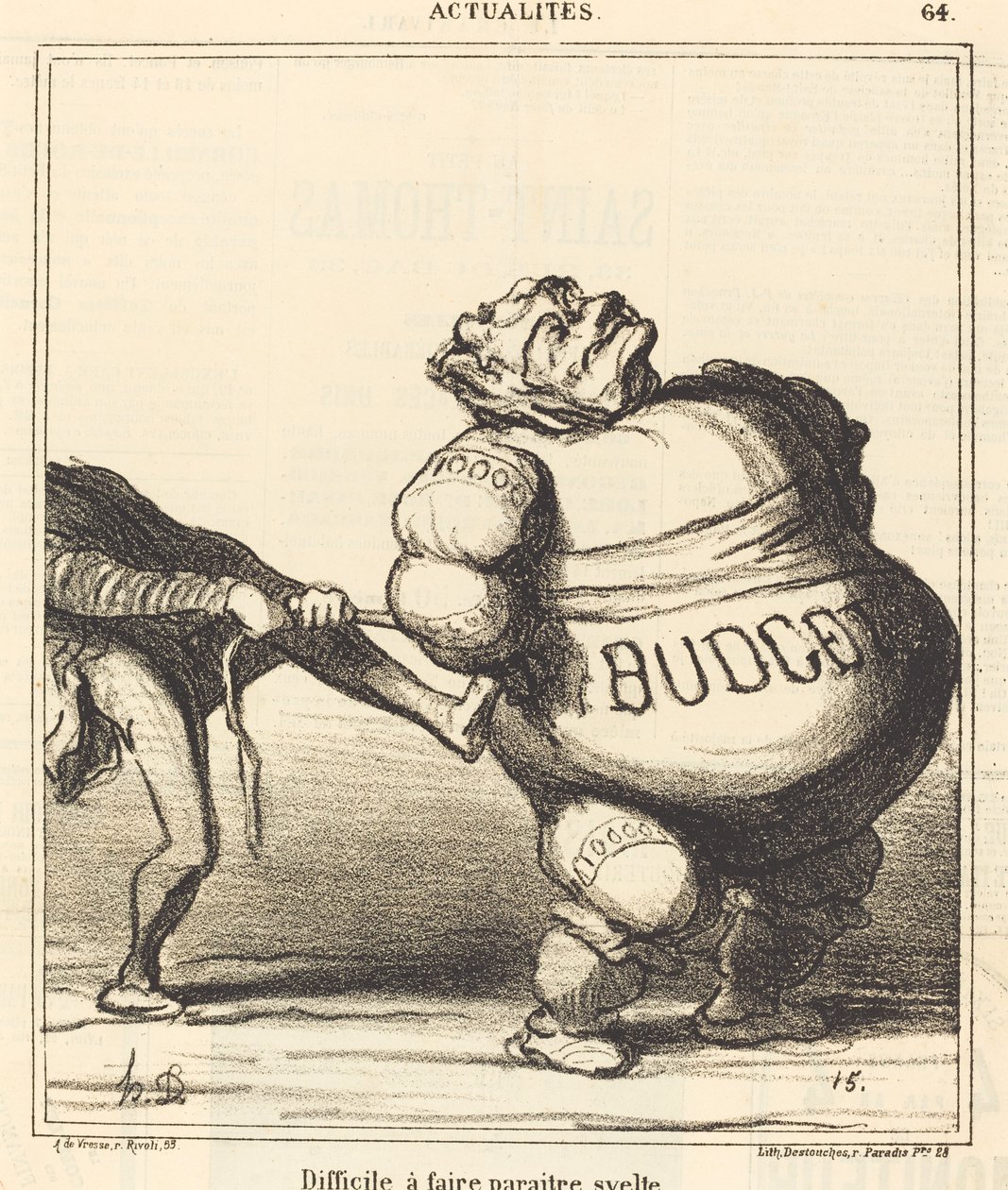 Difficile à faire paraitre svelte de Honoré Daumier