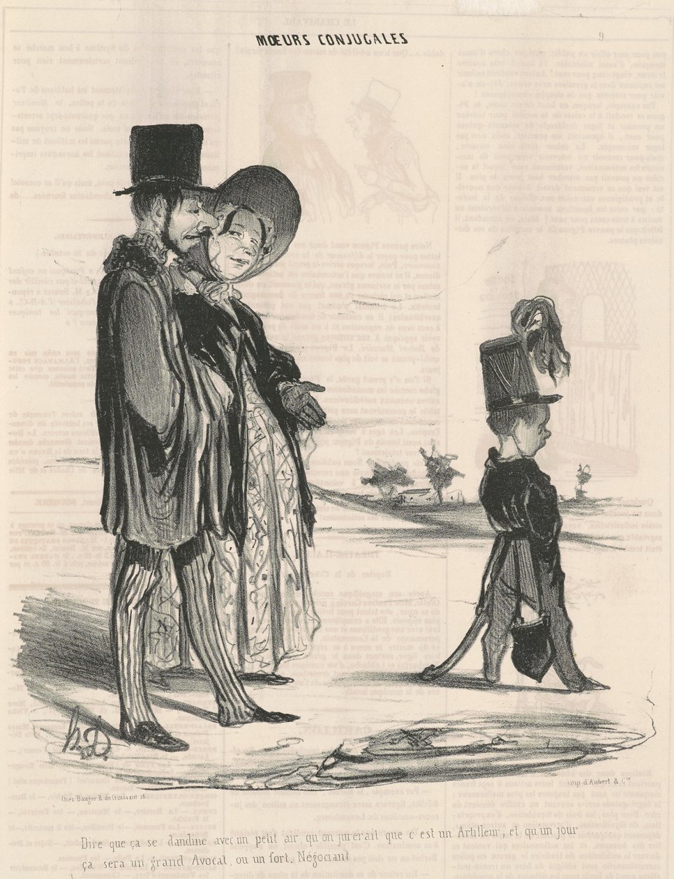 Dizer que ele tão bamboleando com um pouco de ar... de Honoré Daumier