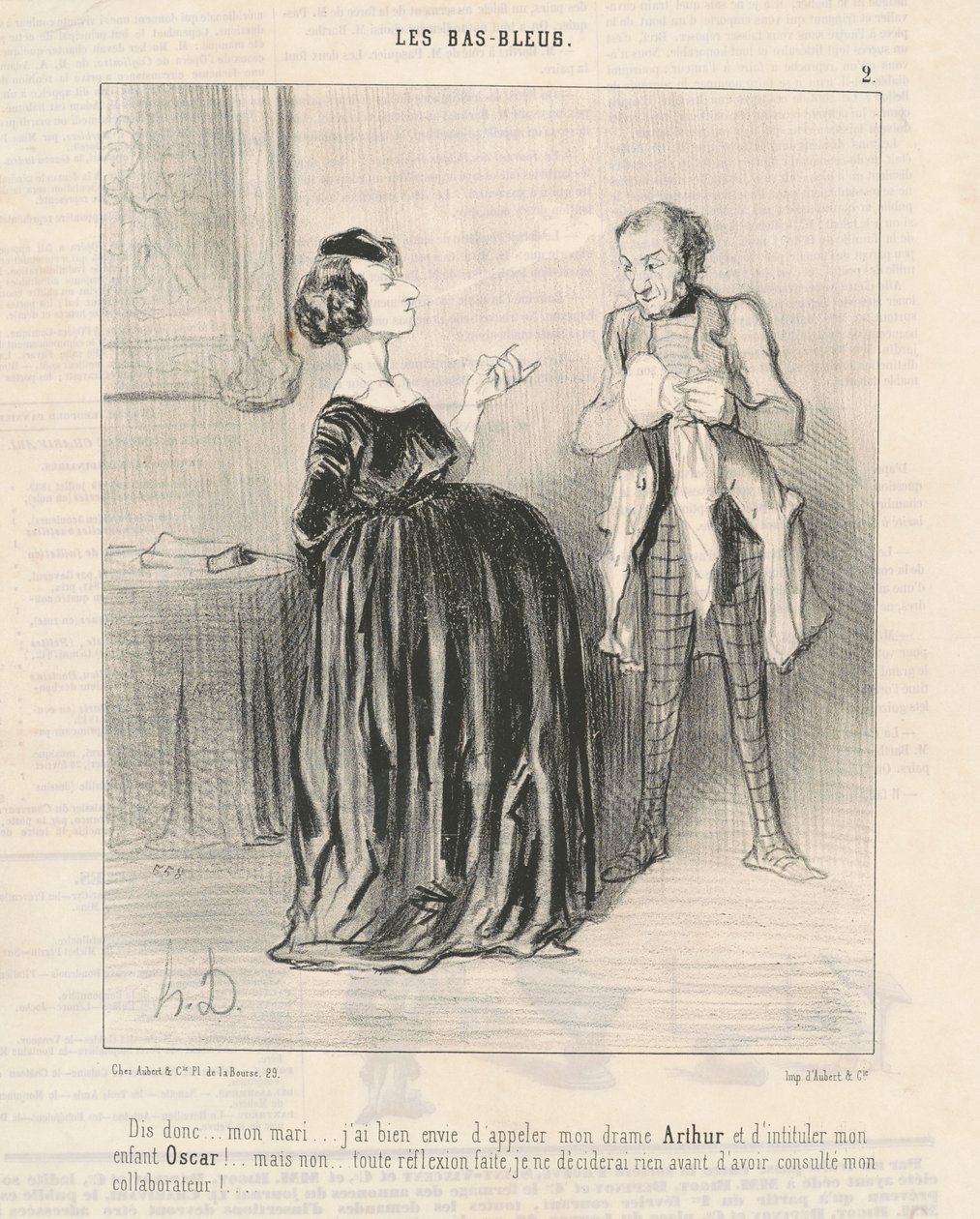 Diga assim... meu marido... quero muito chamar meu drama... de Honoré Daumier