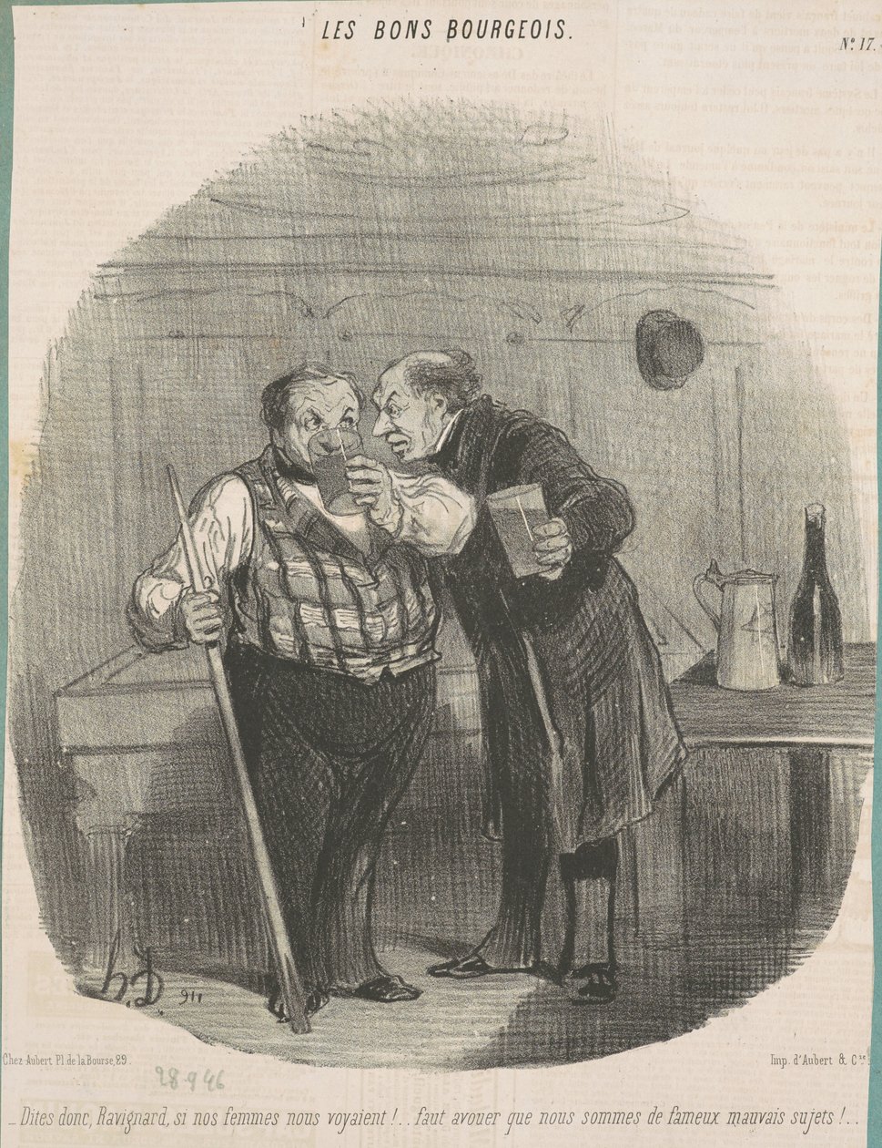 Diga-me, Ravignard, se nossas mulheres nos viram! ... de Honoré Daumier