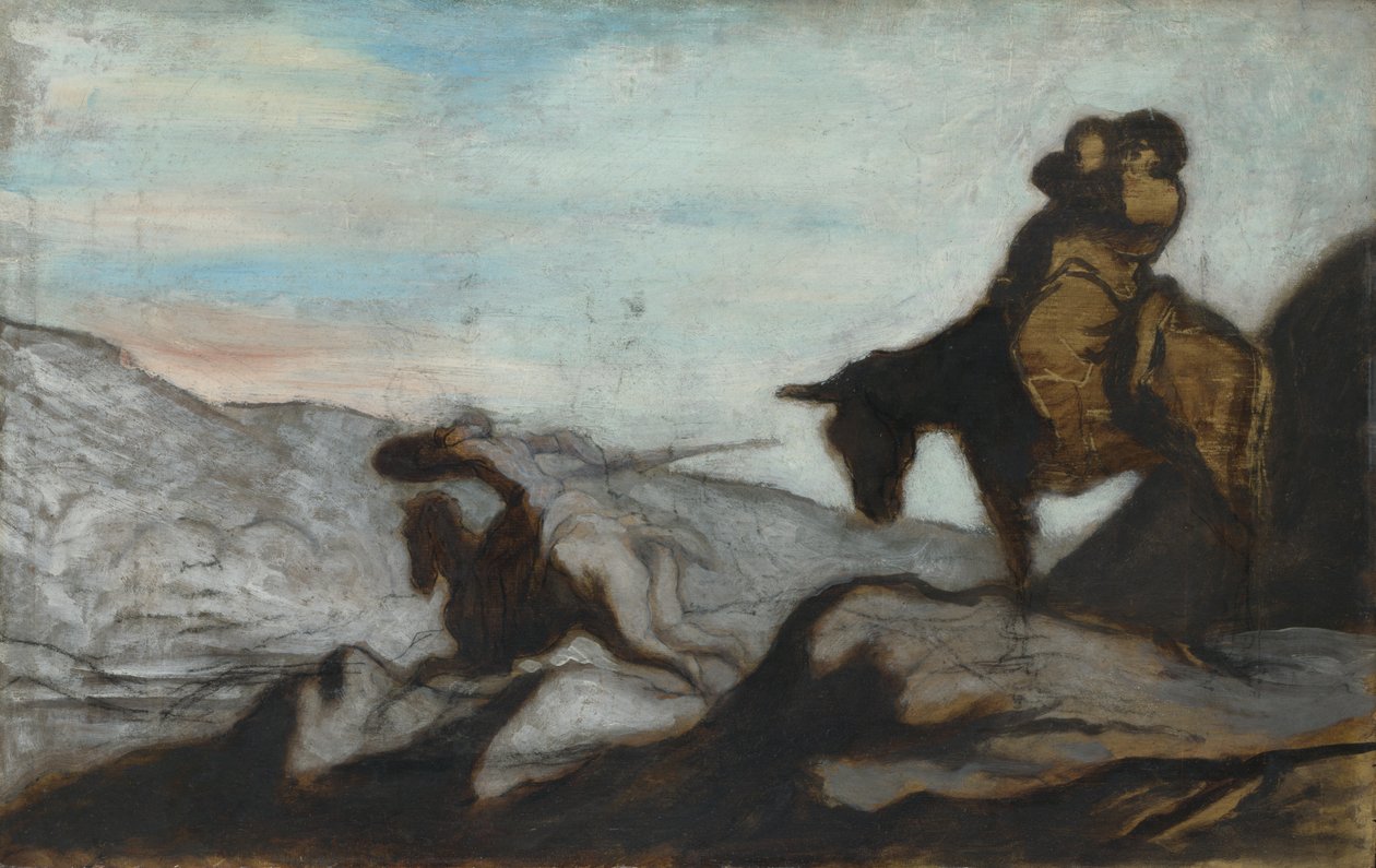Dom Quixote e Sancho Panza, ca 1855 de Honoré Daumier