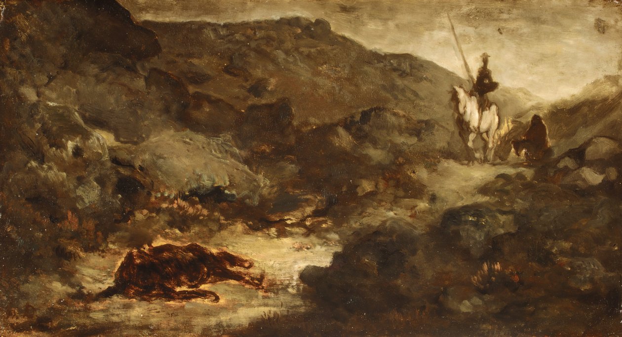 Dom Quixote e a Mula Morta, depois de 1864. de Honoré Daumier