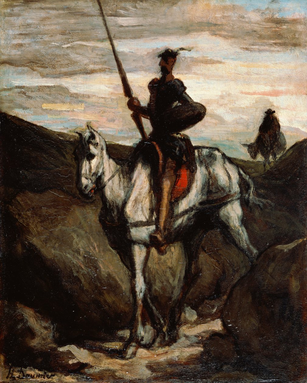 Dom Quixote nas montanhas de Honoré Daumier