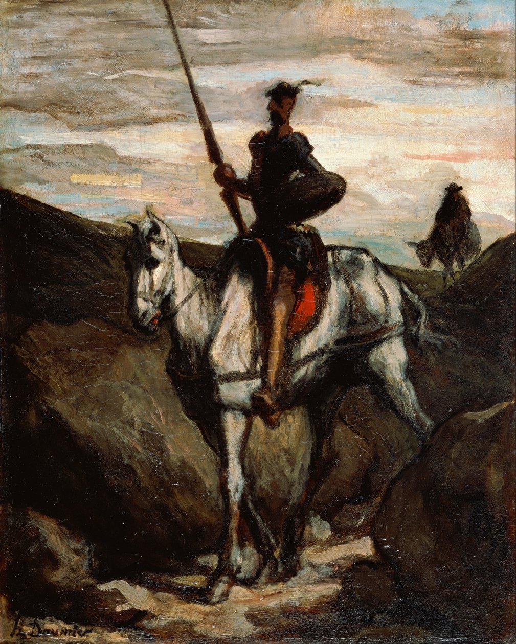 Dom Quixote nas montanhas de Honoré Daumier