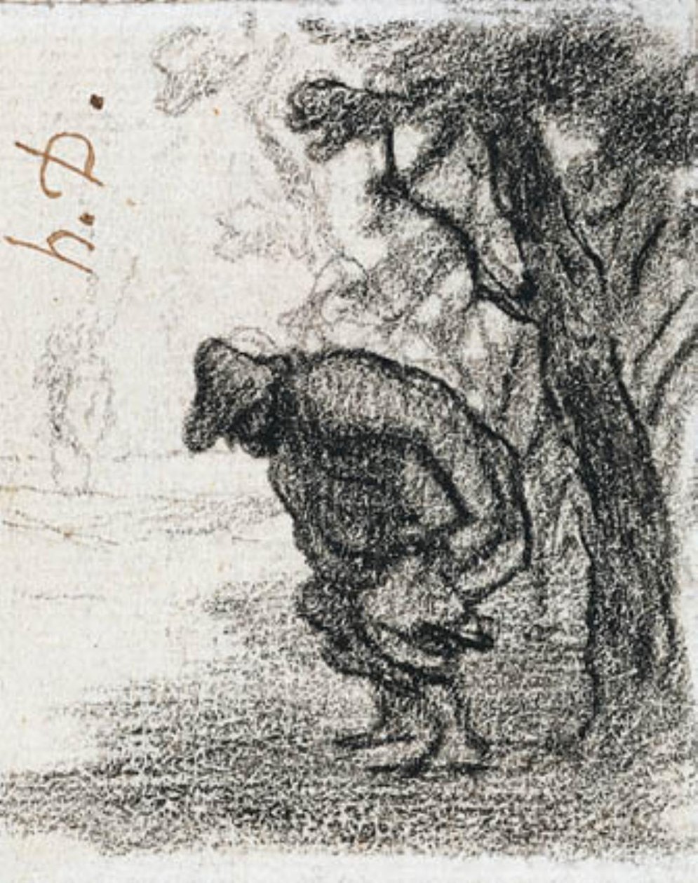 Don Quixote e Sancho Pança atrás de uma árvore de Honoré Daumier