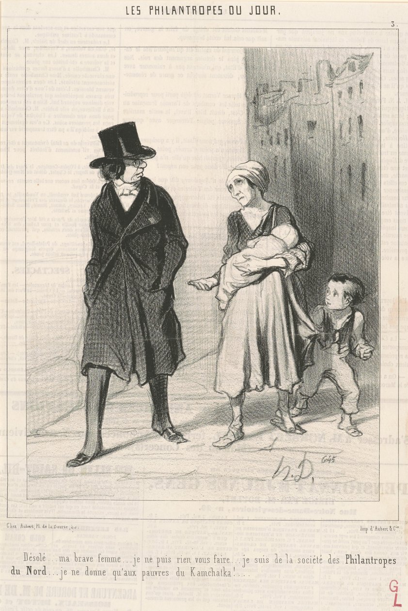 Desculpe... sou da Sociedade de Filantropos do Norte... de Honoré Daumier