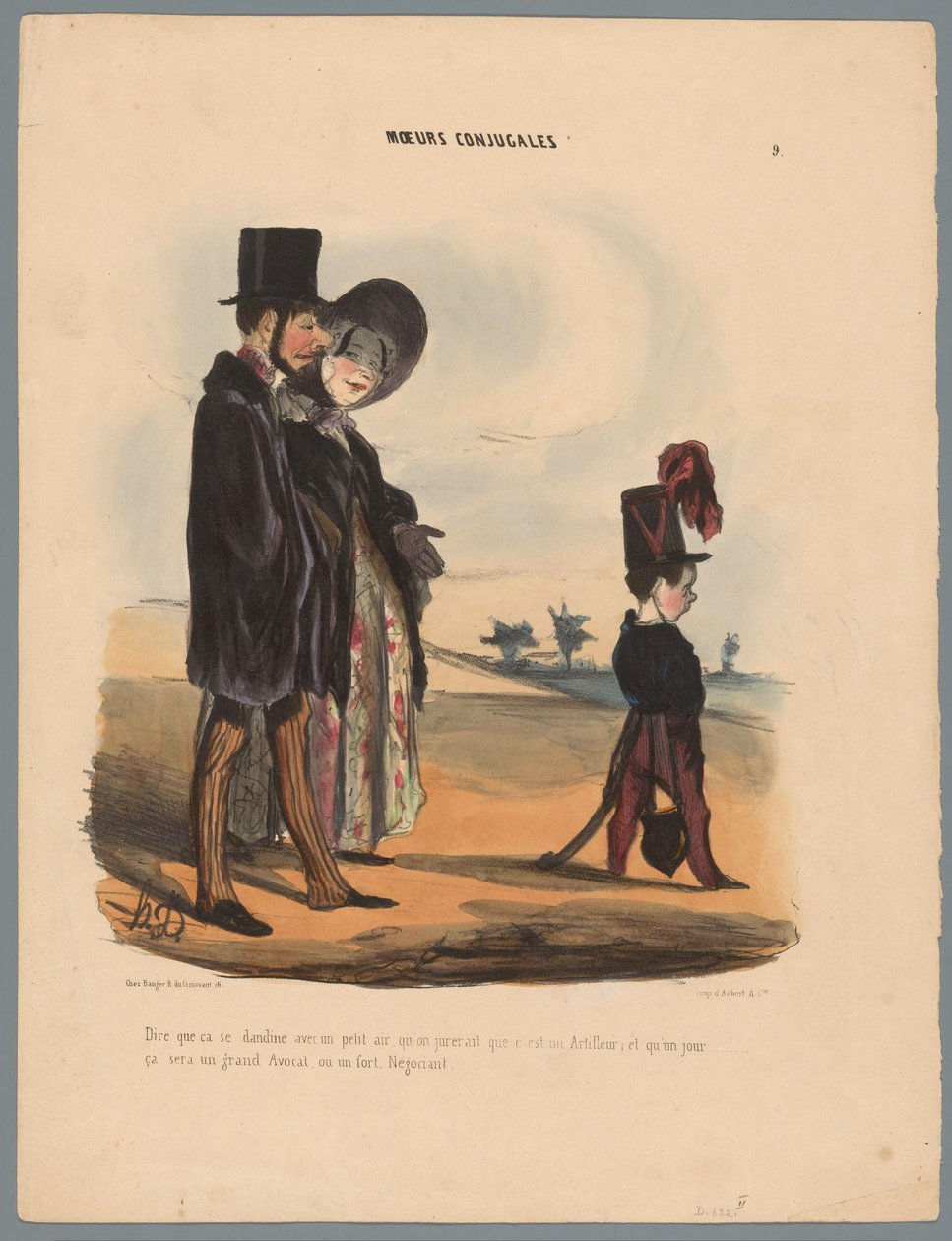 Echtpaar wandelt tipo encontrado
Dizer que se agita com um pouco de ar (...) (título sobre o objecto)
Gezinssituaties (título da série)
Moeurs conjugales (título da série sobre o objecto) de Honoré Daumier