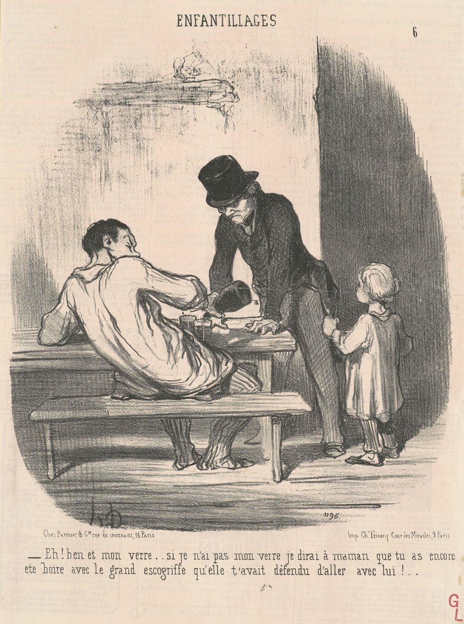 Ei! Ben e minha bebida... se eu não tiver... de Honoré Daumier