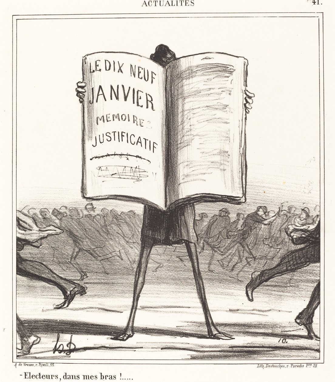 Électeurs, dans mes bras!... de Honoré Daumier