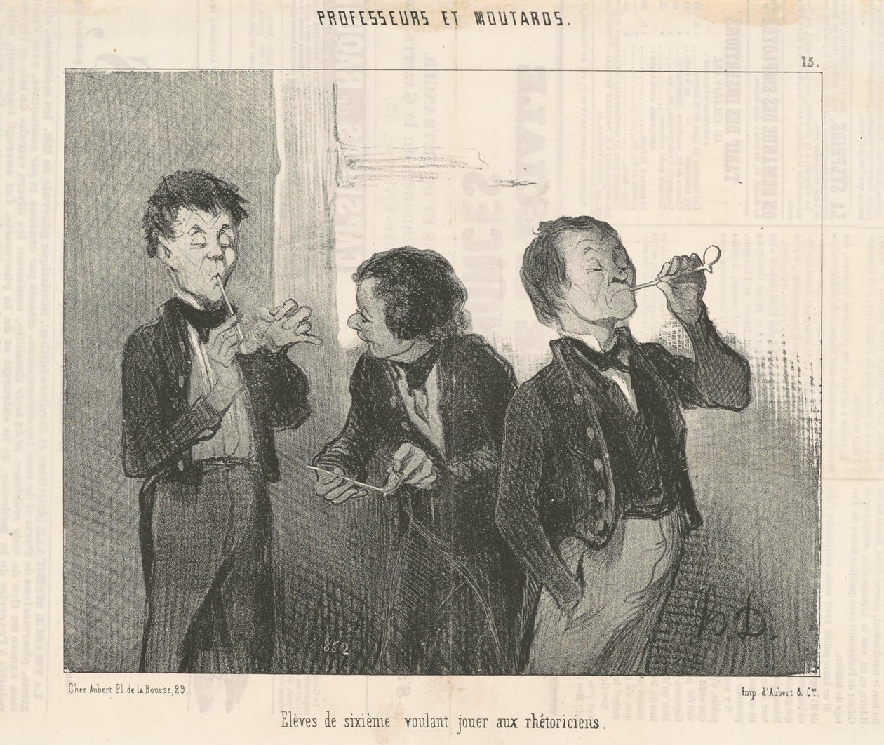Alunos do sexto ano querendo bancar retóricos de Honoré Daumier