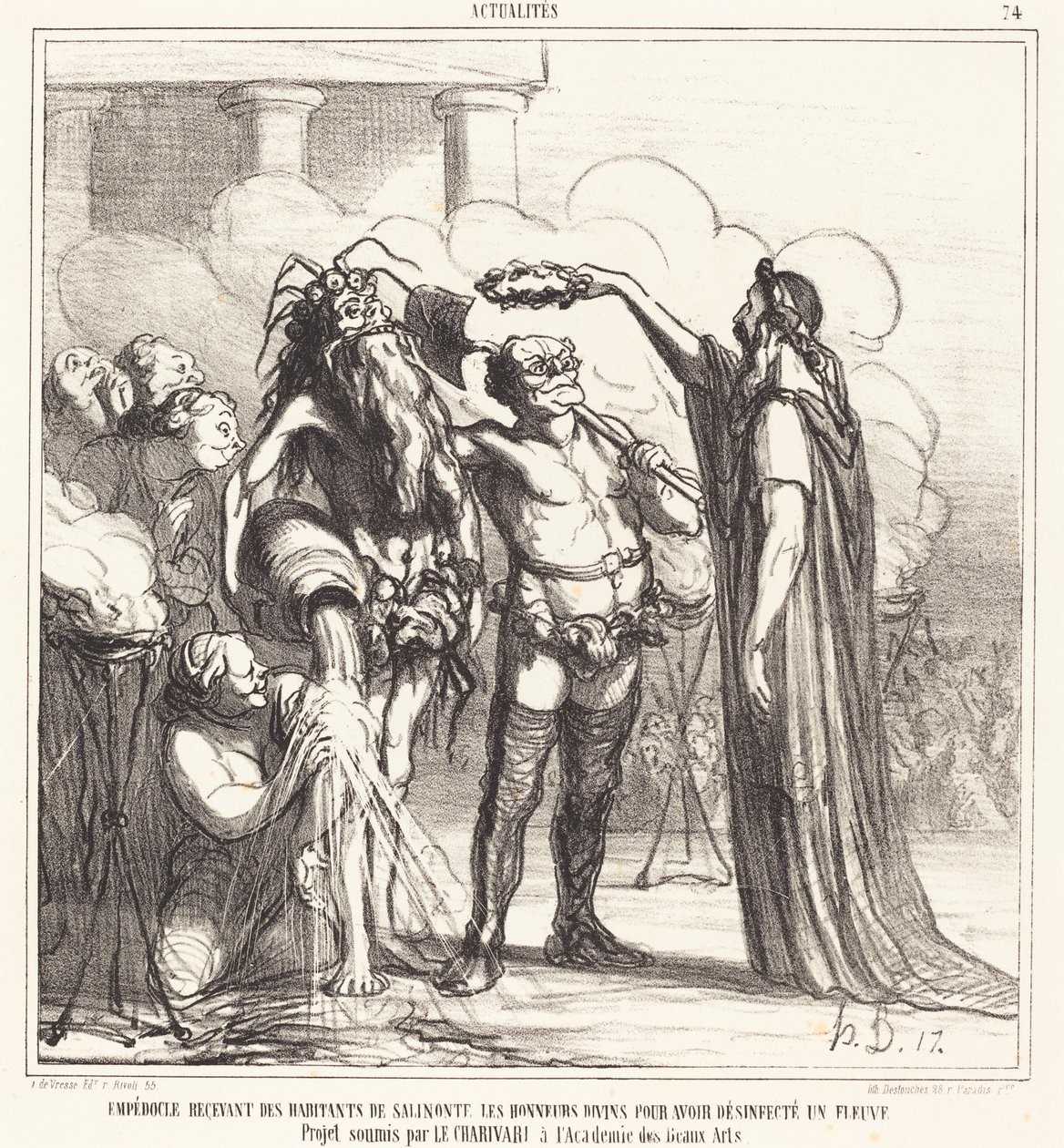 Empedocle recevant... les honneurs divins... de Honoré Daumier