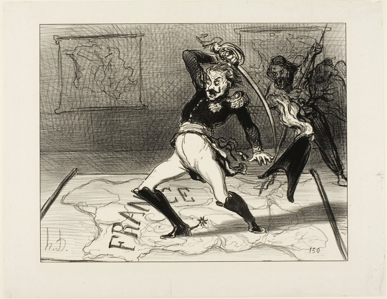 Imperador Nicolau trabalhando em seu gabinete, placa 94 de Actualités, 1850 de Honoré Daumier
