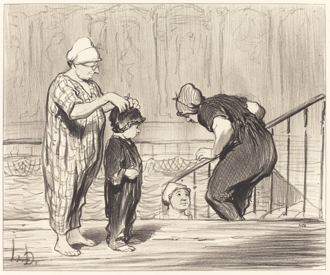 Com a família de Honoré Daumier