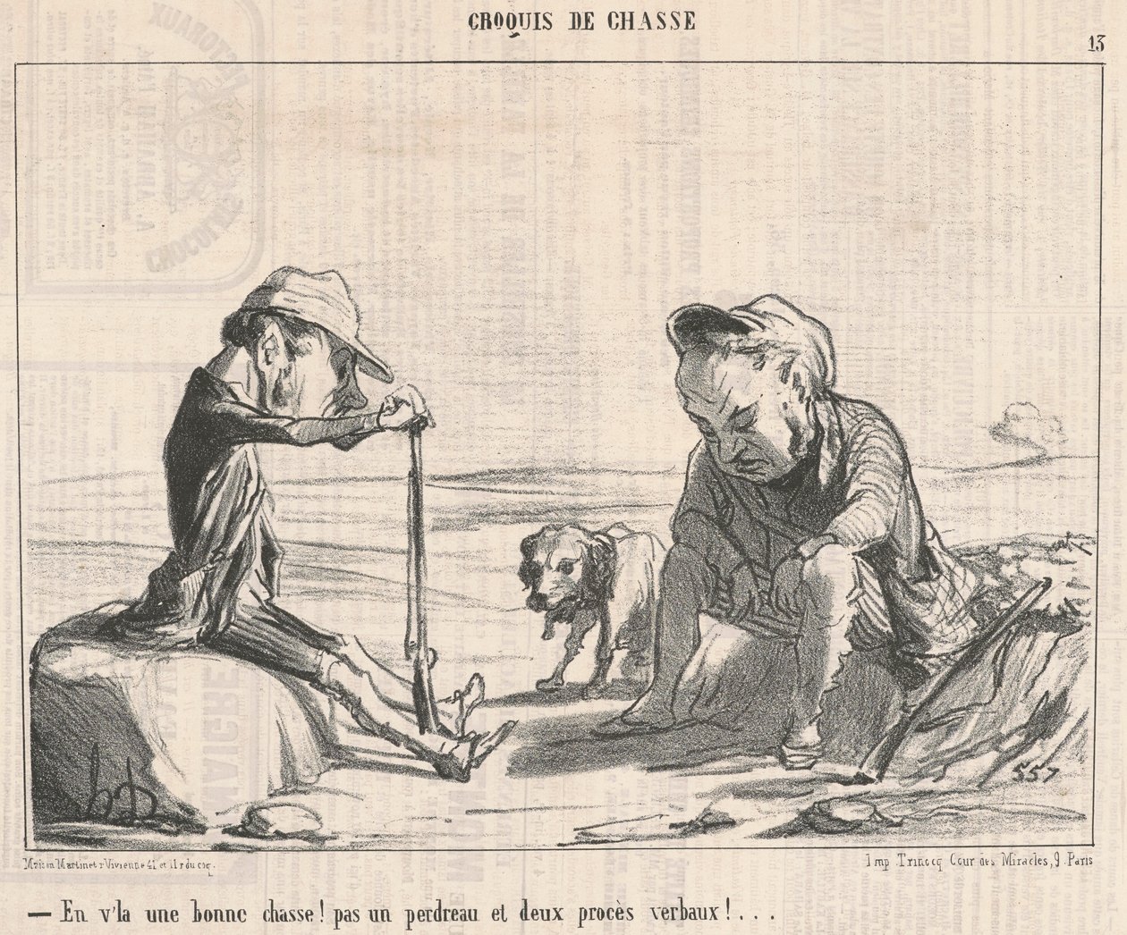 Aqui está uma boa caçada! ... de Honoré Daumier
