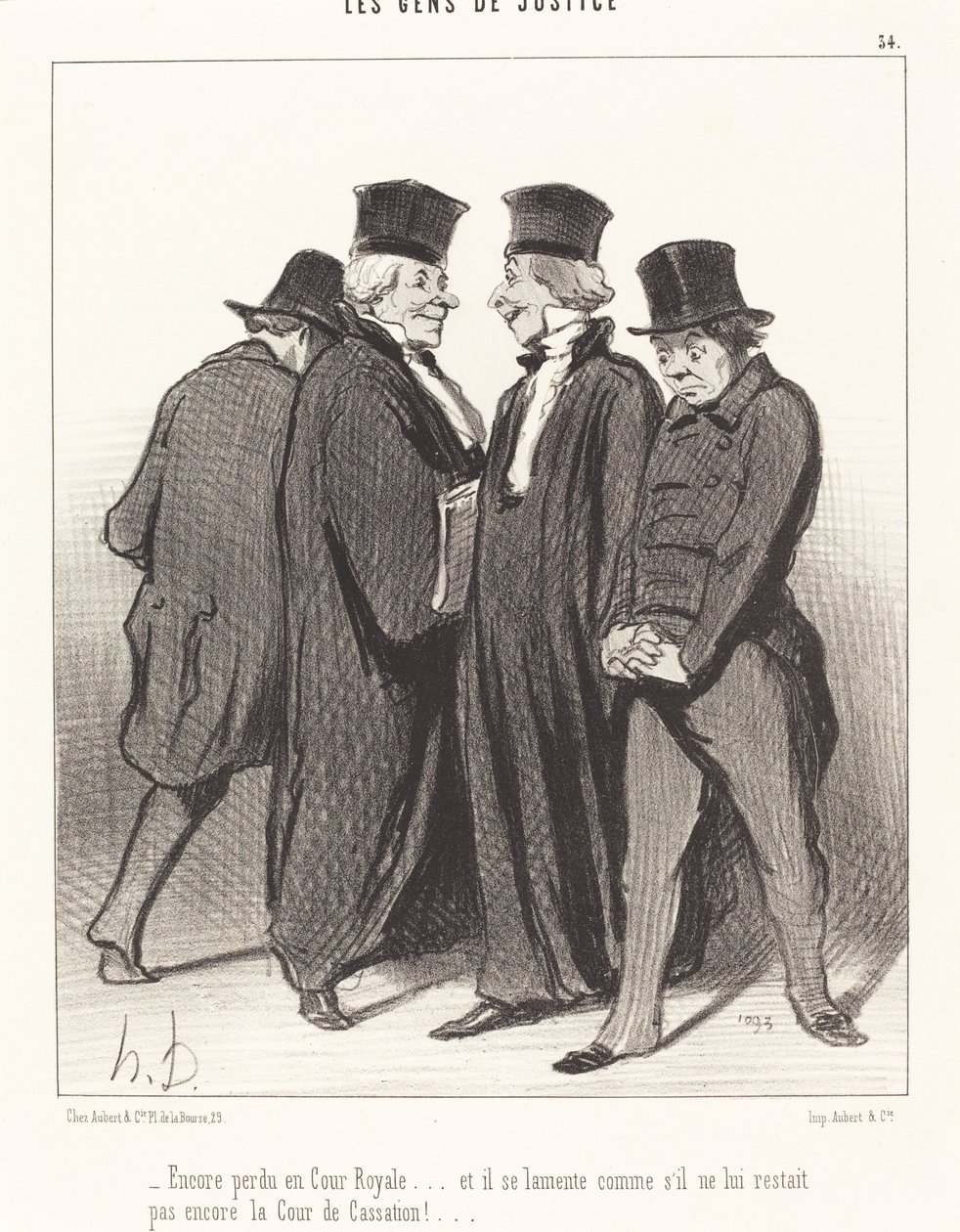 Encore perdu en Cour Royale... et il se lamente... de Honoré Daumier