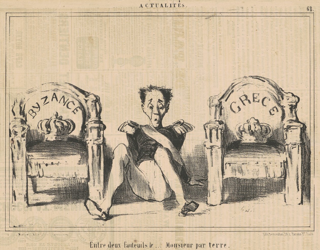 Entre duas poltronas, o cavalheiro no chão de Honoré Daumier