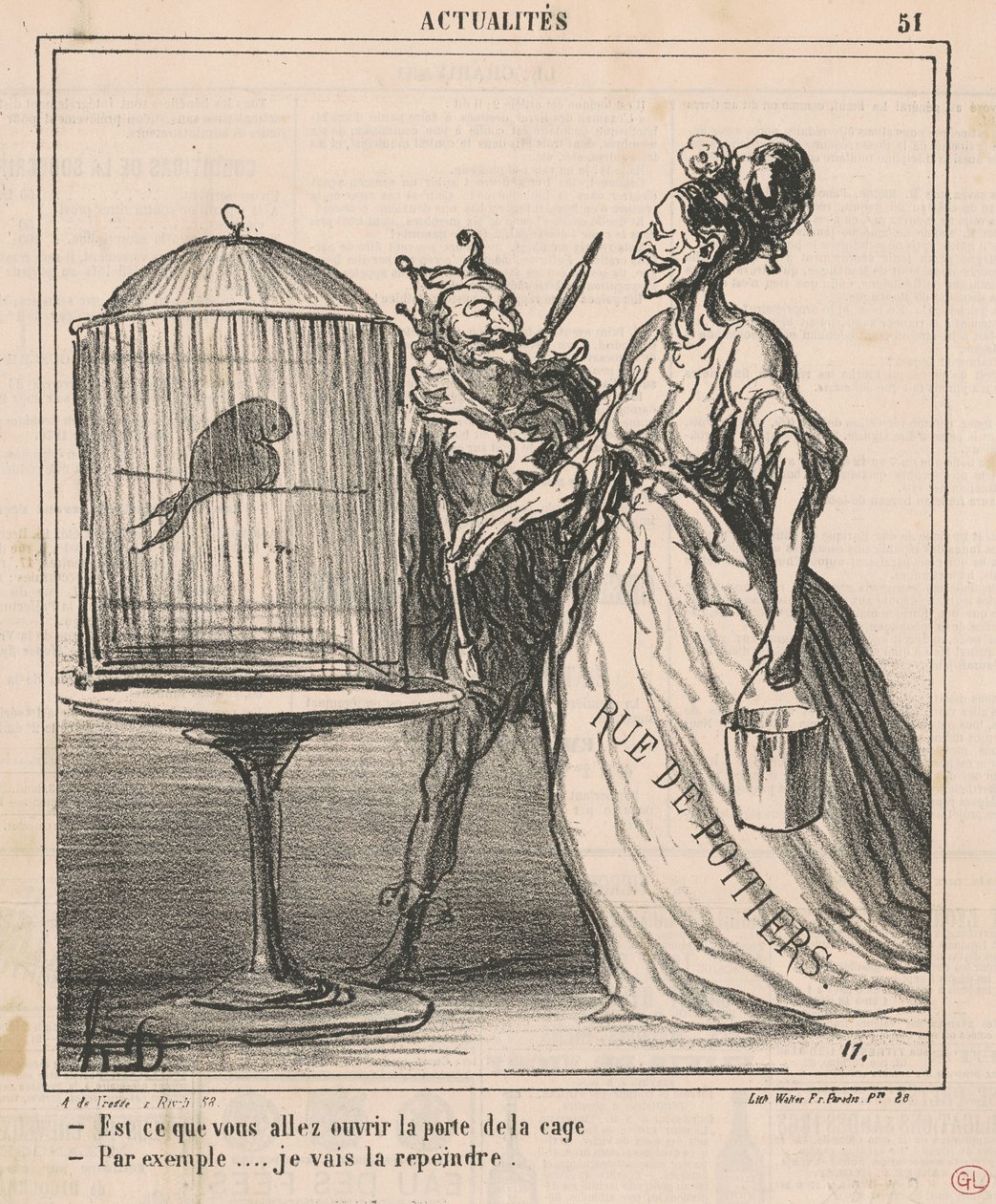 Você vai abrir a porta da gaiola... de Honoré Daumier