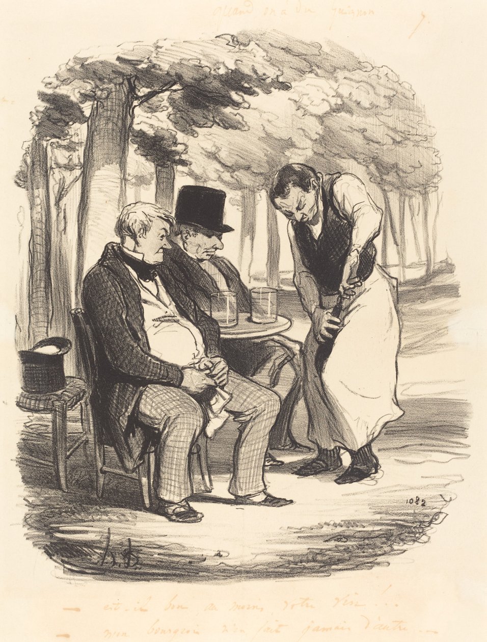 É bom, pelo menos, o seu vinho!... de Honoré Daumier