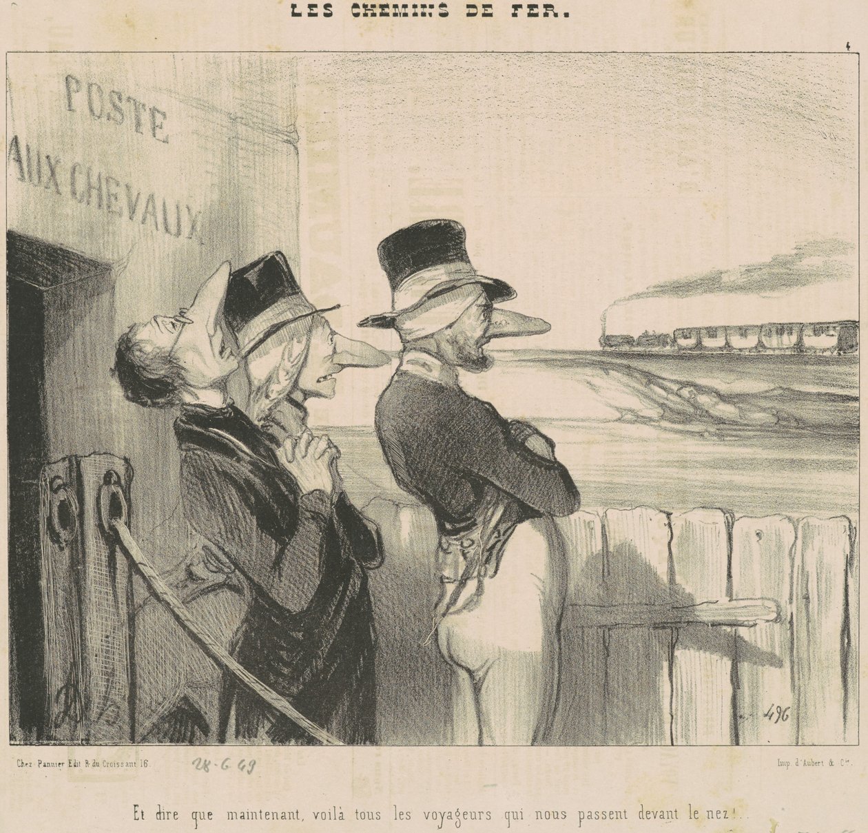 E... Voila... Os viajantes que passam por nós na frente de nossos narizes! de Honoré Daumier