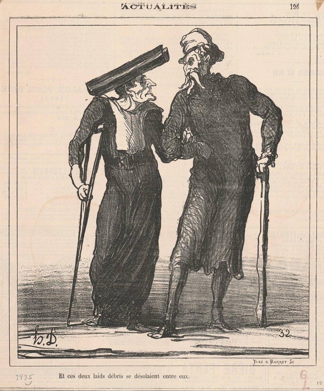 E esses dois escombros feios estavam desolados entre eles de Honoré Daumier