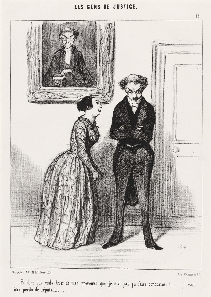 E pensar que aqui estão três... avisados ​​que eu não poderia condená-los!... de Honoré Daumier