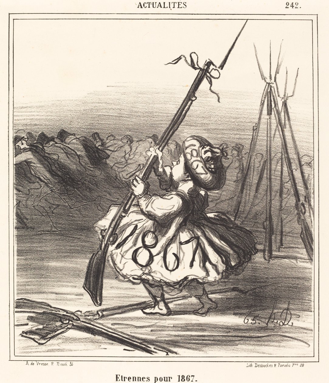 presentes de natal para 1867 de Honoré Daumier