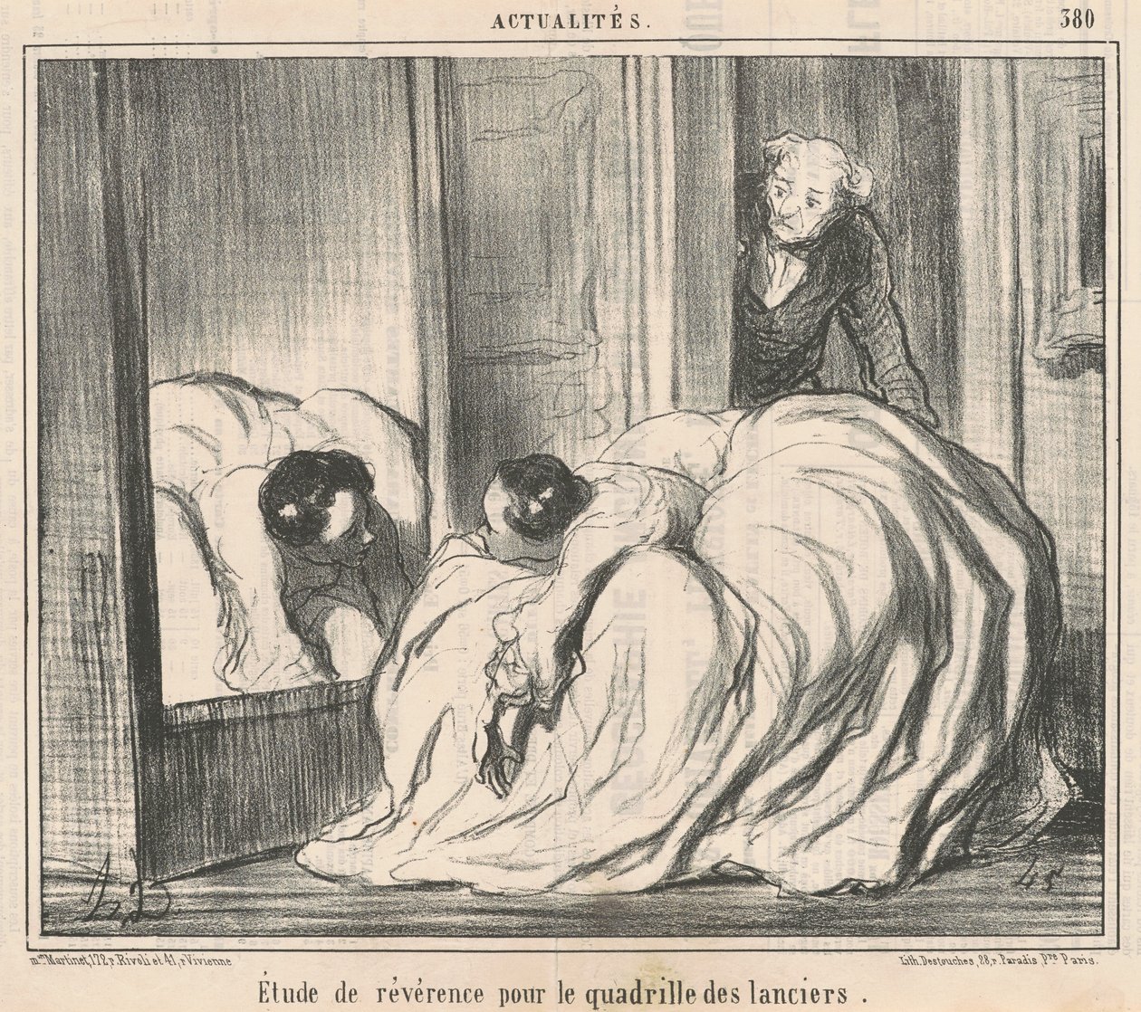 Estudo de reverência para a quadrilha dos lanceiros de Honoré Daumier