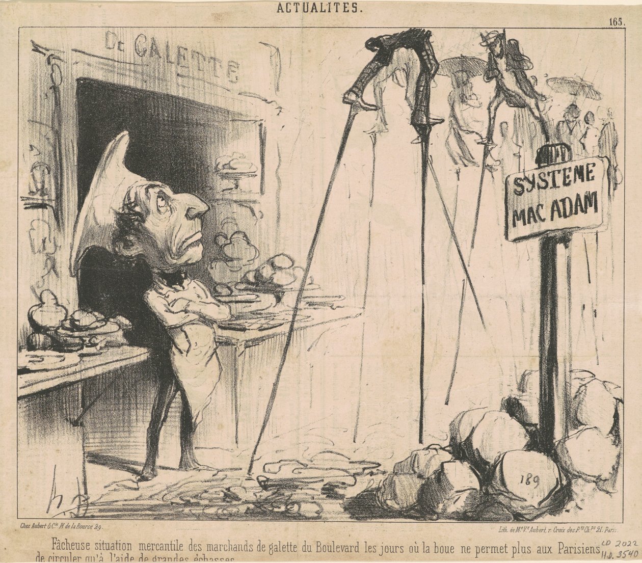 Situação irritante dos comerciantes de galette de Honoré Daumier