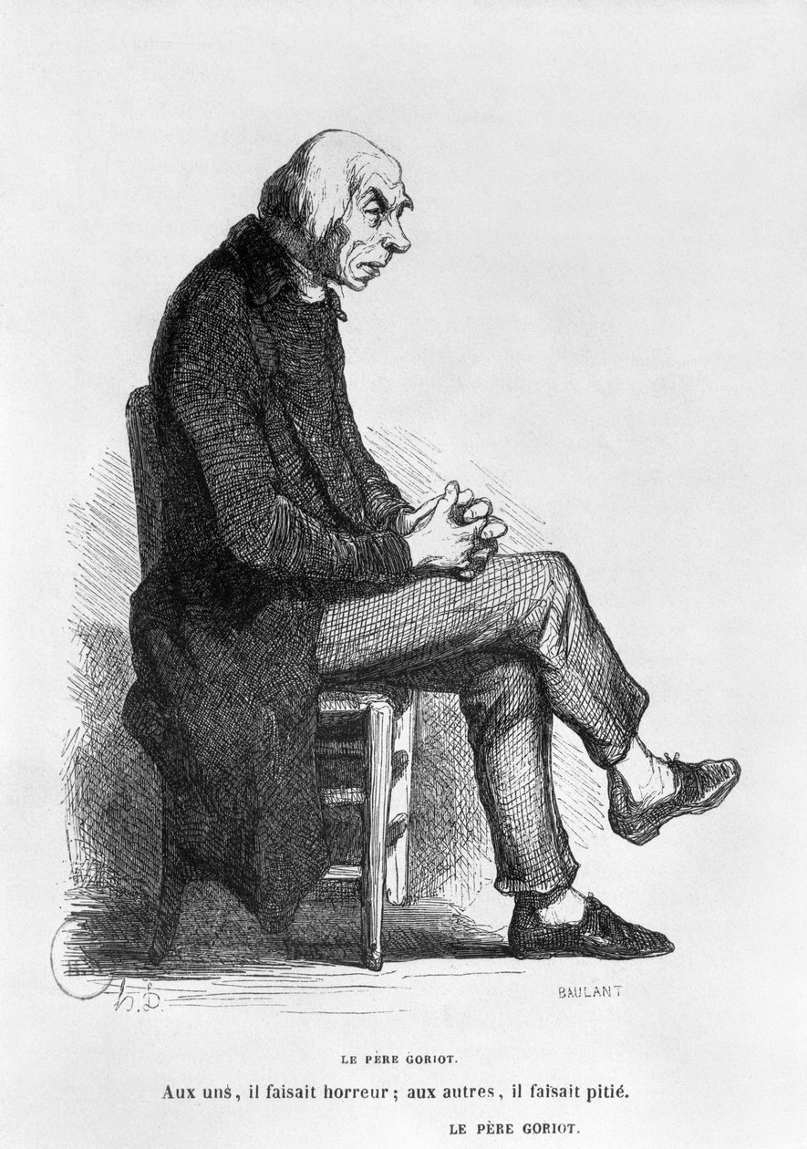 Padre Goriot, ilustração de "Le Pere Goriot" de Honore de Balzac (1799-1850) gravada por A. Baulant (fl.1840-50) de Honoré Daumier